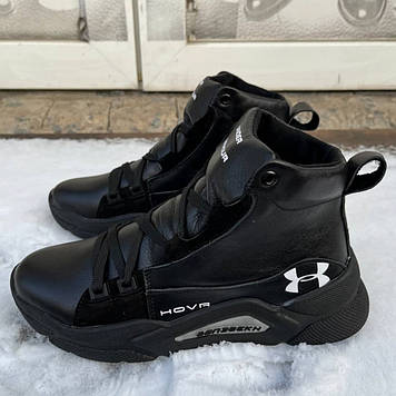 Чоловічі зимові шкіряні черевики (натуральна шкіра) чорні на хутрі, чоловіче взуття на зиму, розмір 40 41 42 43 44 45