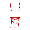 Комплект білизни Passion Exclusive MAGALI SET OpenBra XXL/XXXL, red, стрепи, ліф, трусики і пояс, фото 5