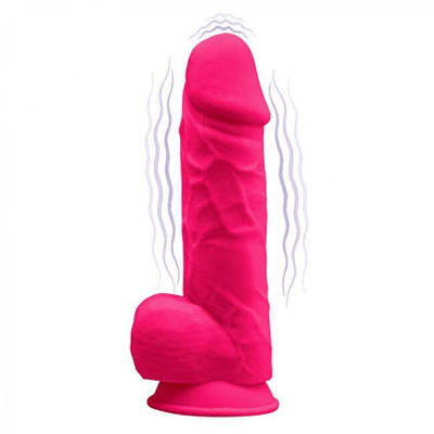 Фалоїмітатор з вібрацією SilexD Norman Vibro Pink (MODEL 1 size 8,5in), двошаровий, діаметр 5 см