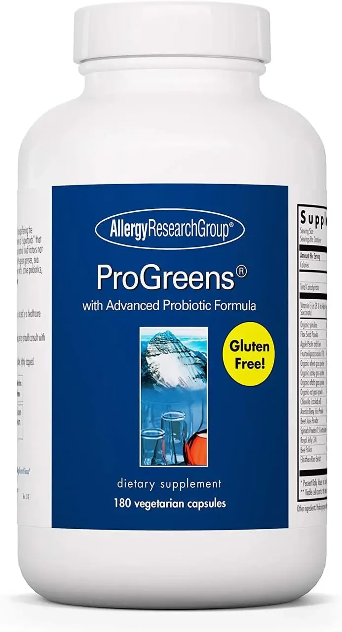 Allergy Research ProGreens / ПроГрінс органічна суміш зелених трав 180 капсул BX098, фото 1