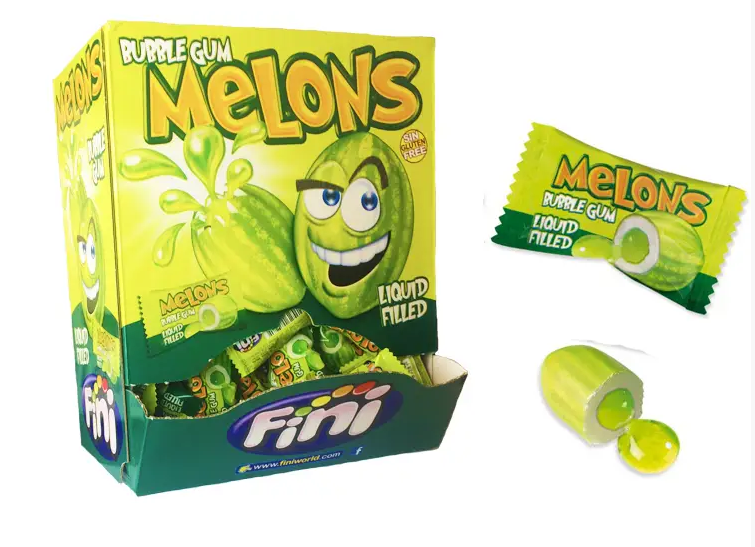 Жувальна гумка з джемом усередині Fini Melons / Диня, 200 шт, фото 1