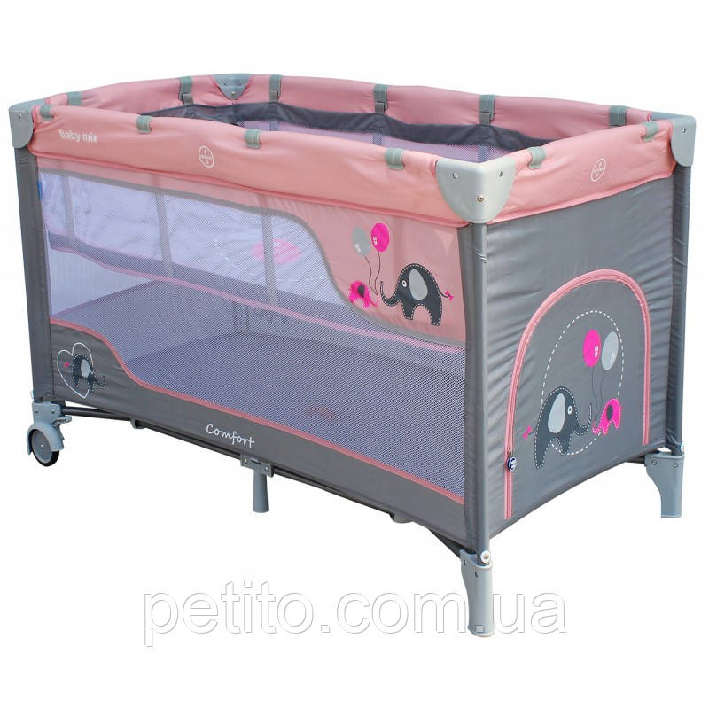 Манеж-ліжко Baby Mix HR-8052 Слоненя рожевий 36409, pink, рожевий