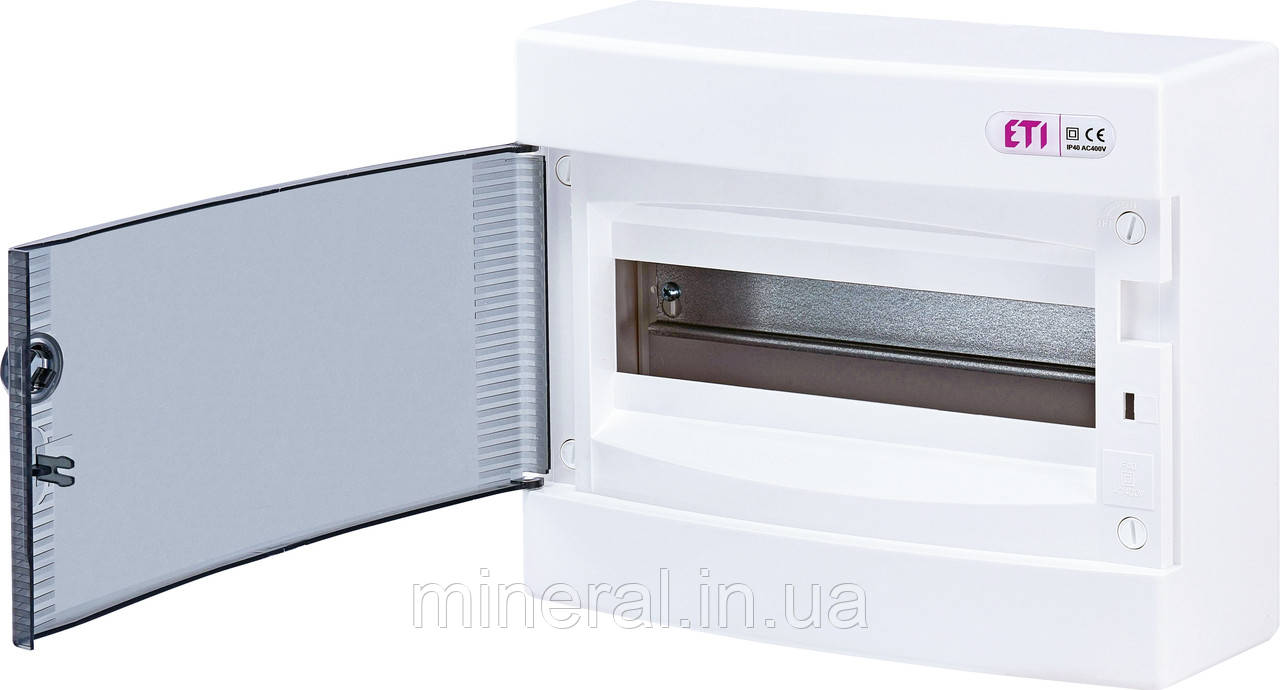 Щит пластиковий  зовнішньої установки ECT 12PT (12мод.проз.дверцята), ЕТІ
