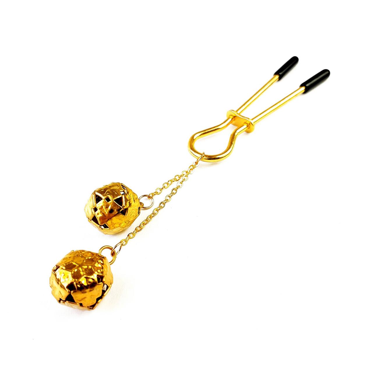 Затискач для клітора з бубонцями Art of Sex - Beverly clit clamp, Золото, фото 1