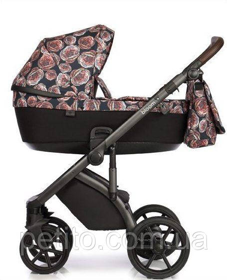 Коляска 2 в 1 Roan Bloom 9023-RB-25, Vintage flowers, чорний