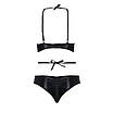 Комплект білизни NAVEL SET black L/XL — Passion Exclusive: трусики та ліф з елементами під латекс, фото 6