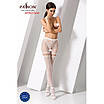 Сітчасті колготки з відкритим доступом Passion S015 One Size, White, імітація панчіх і трусиків, фото 2