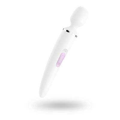 Вібромасажер Original Satisfyer Wand-er Woman (White/Chrome), водонепроникний, потужний, розмір XXL