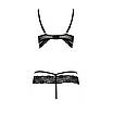 Комплект білизни SARIA SET OpenBra black XXL/XXXL — Passion Exclusive: стрепи: відкрітий ліф, стринги, фото 6