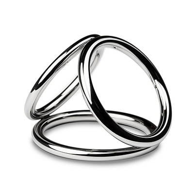 Потрійне ерекційне кільце Sinner Gear Unbendable — Triad Chamber Metal Cock and Ball Ring — Large