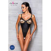Боді з екошкіри CELINE BODY black XXL/XXXL — Passion: з доступом, відкритий, фото 4