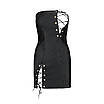 Мінісукня з екошкіри CELINE CHEMISE black XXL/XXXL — Passion: шнурівка, трусики в комплекті, фото 6