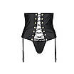Корсет з екошкіри Passion CELINE SET black S/M, фото 6