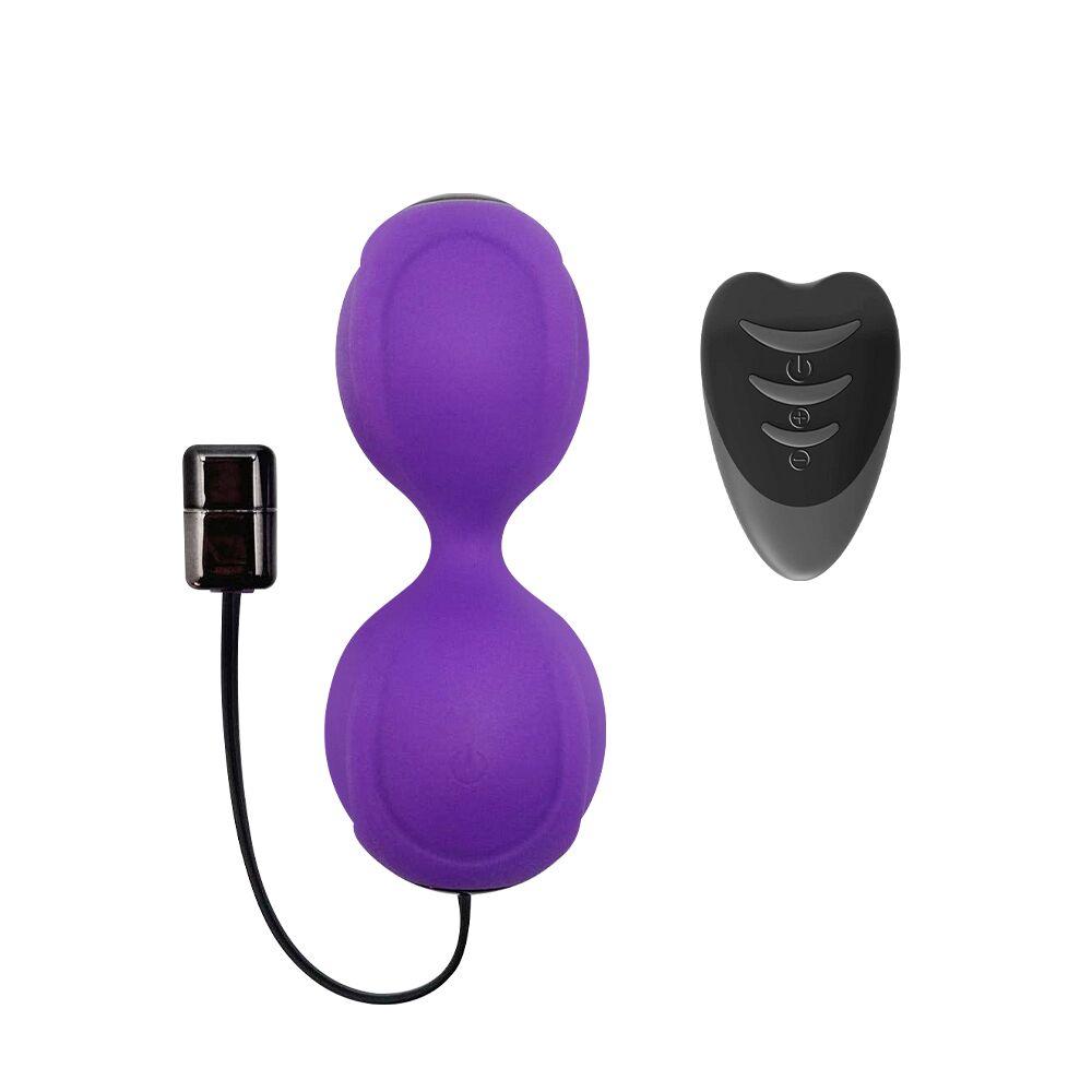 Вагінальні кульки з вібрацією Adrien Lastic Kegel Vibe Purple, діаметр 3,7 см