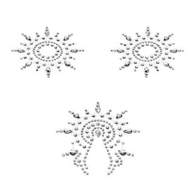 Пестіс із кристалів Petits Joujoux Gloria set of 3 — Silver, прикраса на груди та вульву