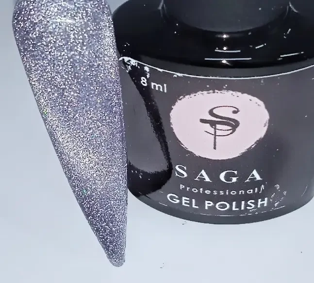 Гель-лак SAGA PROFESSIONAL CAT FIERY 06 зі світловідбиваючим шимером і відблисками, фото 1