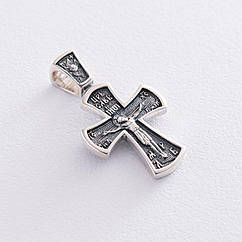 Срібний хрест із чорнінням православний кулон срібна прикраса для чоловіків