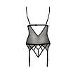 Корсет із відкритою грудьми DIABOLINA CORSET black L/XL — Passion, пажі, трусики, напівпрозорий, фото 5