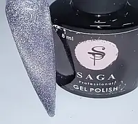 Гель-лак SAGA PROFESSIONAL CAT FIERY 06 сиренево-серый со светоотражающими шиммерами и бликами