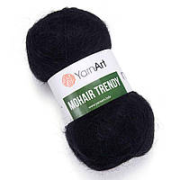 Турецкая пряжа для вязания YarnArt Mohair Trendy ( Мохер тренди) 102 черний