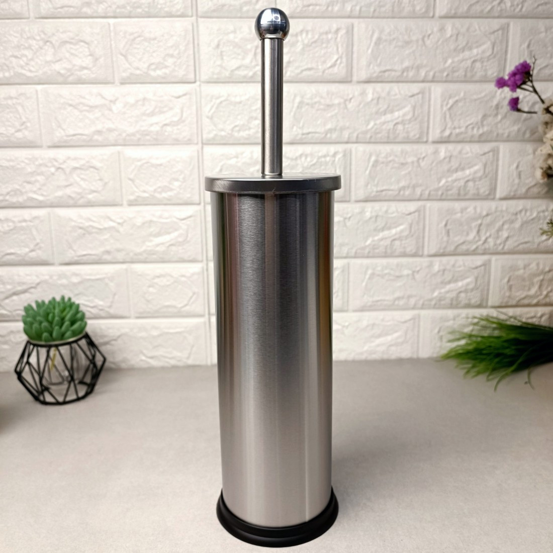 Туалетний йорж для унітазу в циліндричній підставці з нержавіючої сталі