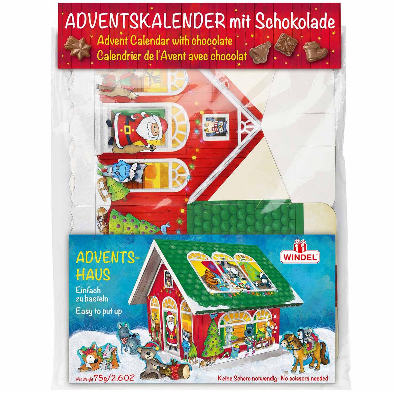 Різдвяний дитячий адвент-календар Будиночок Шоколадний Windel Adventskalender Haus