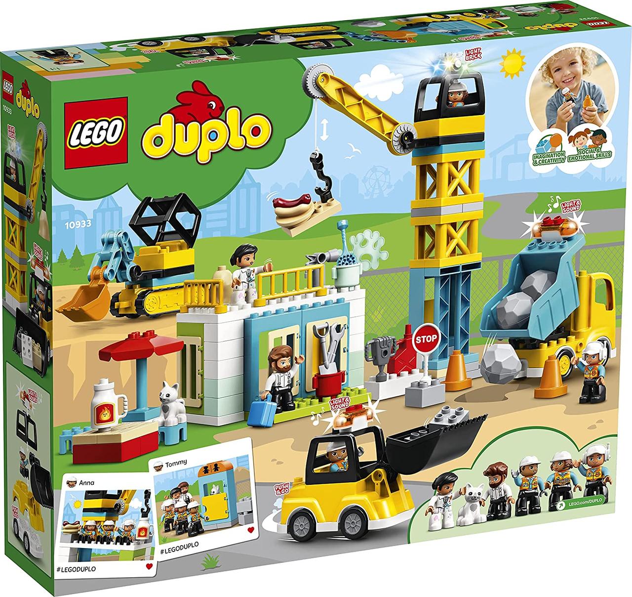 LEGO 10933 Duplo Підйомний Баштовий кран і будівництво лего конструктор дупло