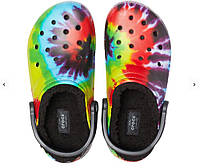 Crocs Classic Lined Tie-Dye clog М12 46-47 р. (29.5 см) оригинал теплые мягкие сабо с мехом крокс утепленные