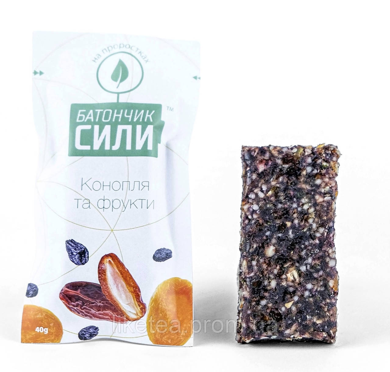 Батончик фрукти та конопля 40 грамів корисний перекус, фото 1