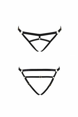 Трусики стрінги зі стреп KELIS THONG black L/XL — Passion Exclusive