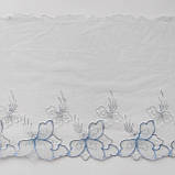 Ажурне мереживо вишивка на сітці: нитка блакитного кольору на блакитній сітці, ширина 23 см, фото 8