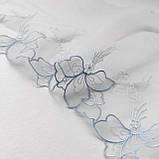 Ажурне мереживо вишивка на сітці: нитка блакитного кольору на блакитній сітці, ширина 23 см, фото 4