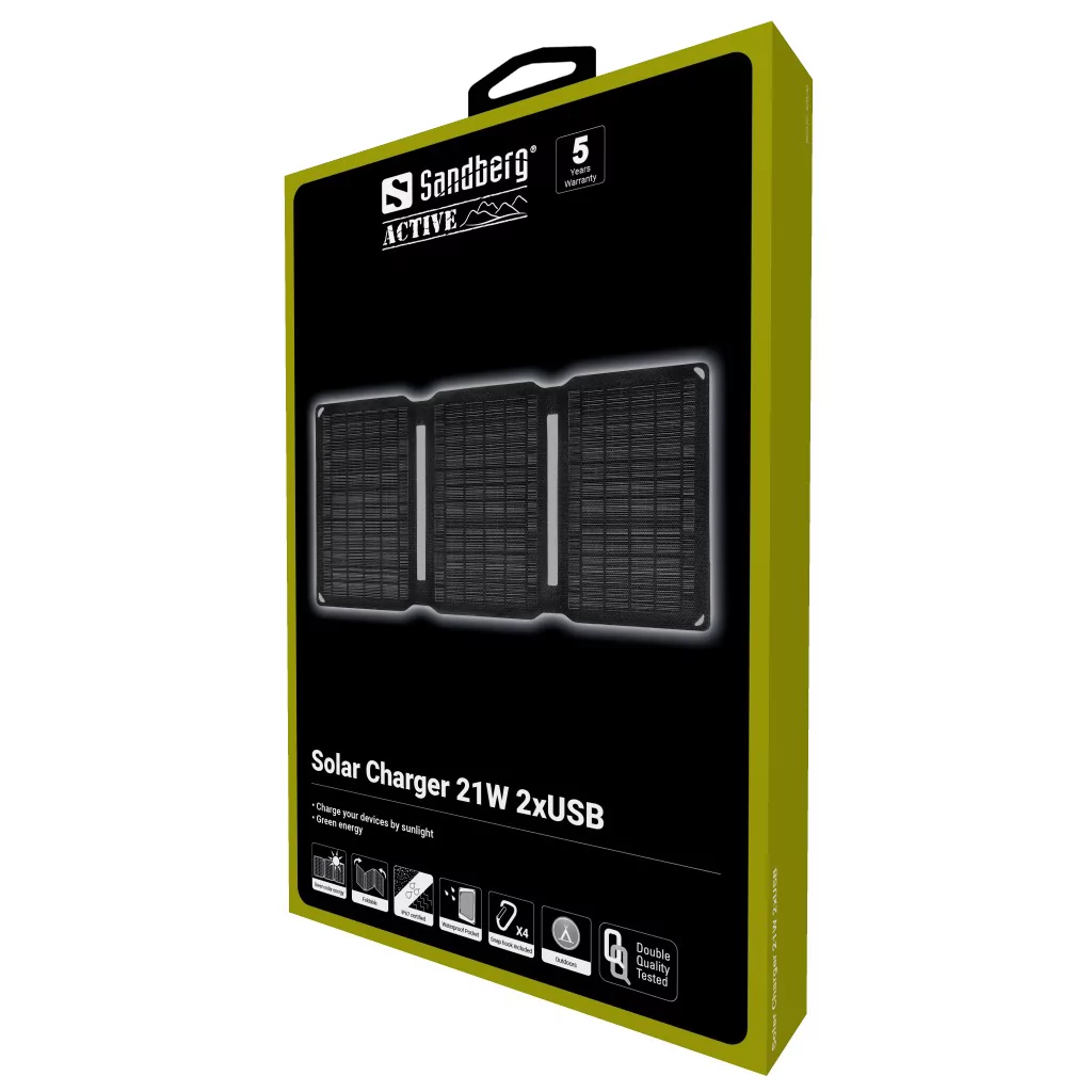 СОНЯЧНА ПАНЕЛЬ ДЛЯ УМБ SANDBERG 21W 2XUSB 2,1А