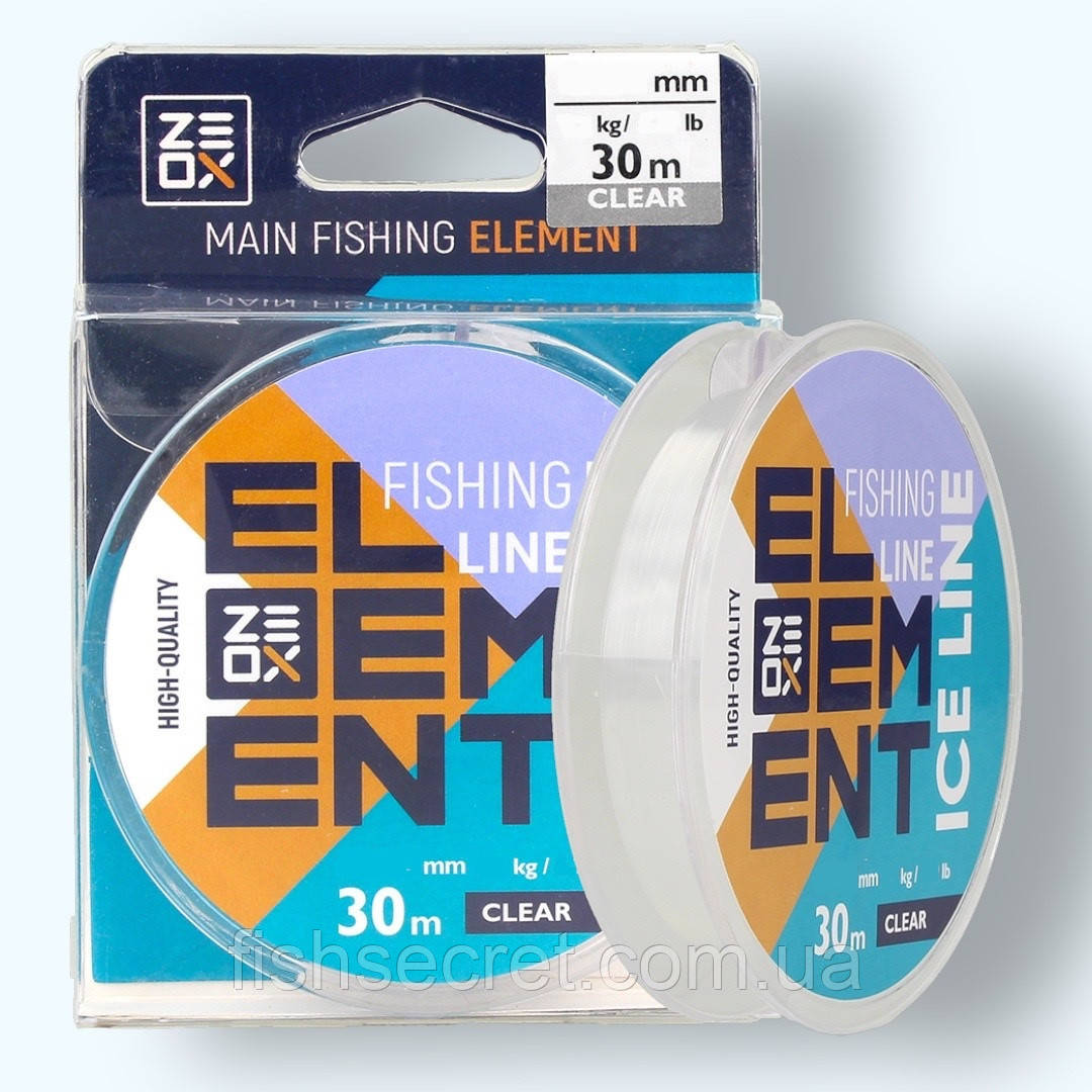 Волосінь Zeox Element Ice Line 30м Clear 0.104