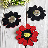 Брошка - квітка маку з фетру 7 см, фото 2