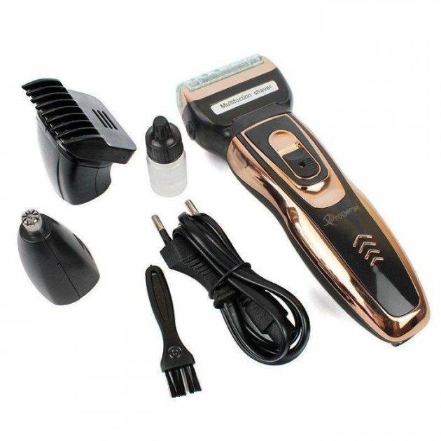 Бритва, триммер, машинка для стрижки волосся голови, вусів та бороди Gemei GM-595 триммер електробритва