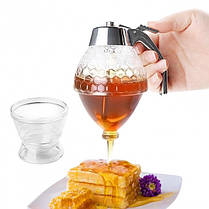 Пляшка-диспенсер для меду Honey Dispenser (соусів) Ковба дозатор для варення ручний на підставці 001, фото 2