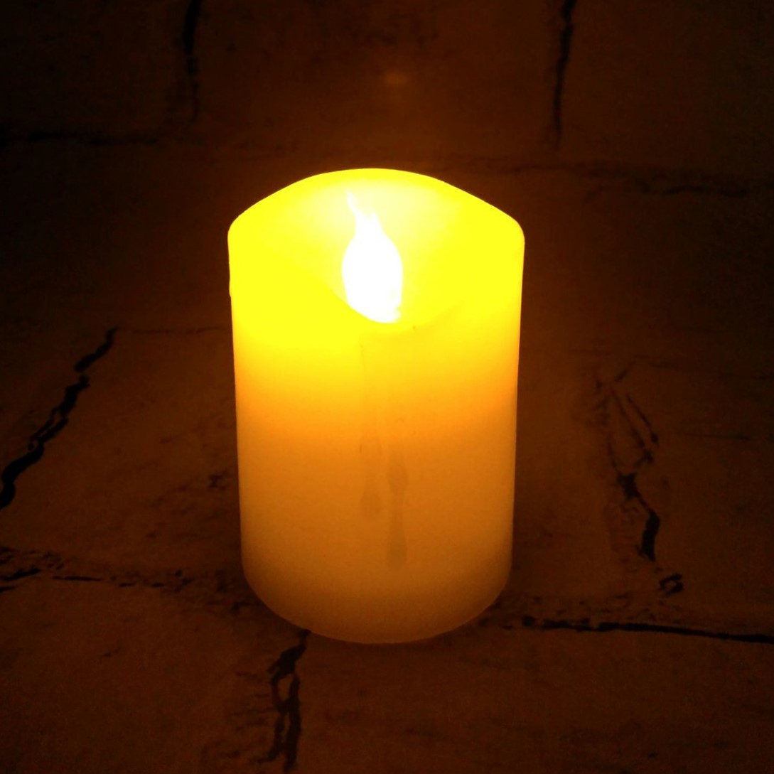 LED Свеча Электронная с Эффектом Воска, Желтая, 6,5х5 См — Купить ...