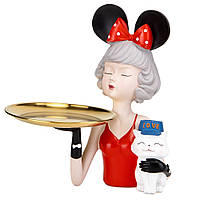 Декоративна статуетка у формі дівчини з блюдом "Lady Mouse" 27,5 (полістоун)
