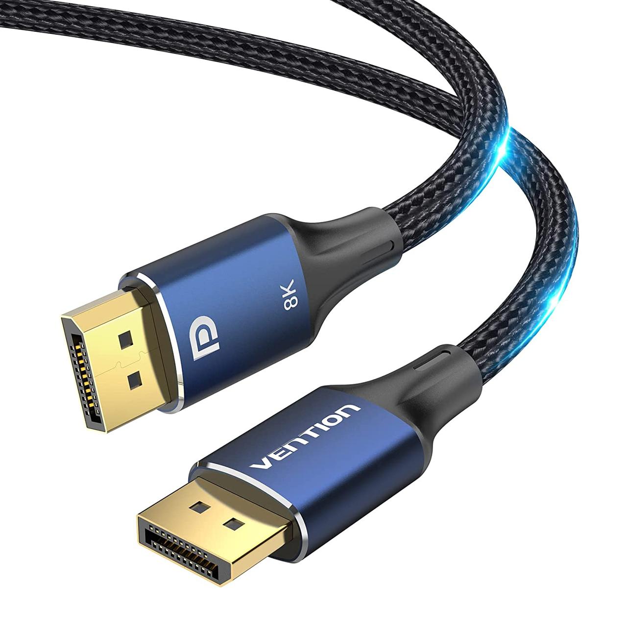 Відеокабель Vention DisplayPort 1.4 8K позолочений SPCC 8K 60 Гц 4K 144 Гц 32,4 Гбіт/с HDP 1,5 м Чорний HCELG