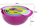 Набір кухонних мисок із мірними ложками Веселка 10 в 1, фото 9