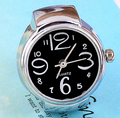 Жіночий кварцовий годинник кільце BOZHI з розтяжним ремінцем (чорний)