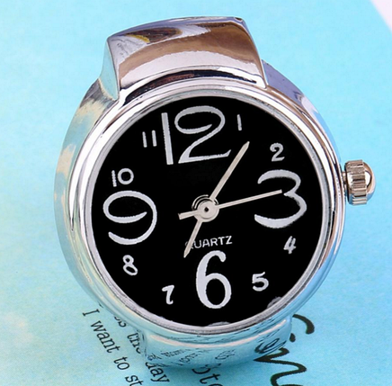 Жіночий кварцевий годинник кільце BOZHI з растягивающимся ремінцем (чорні), фото 2