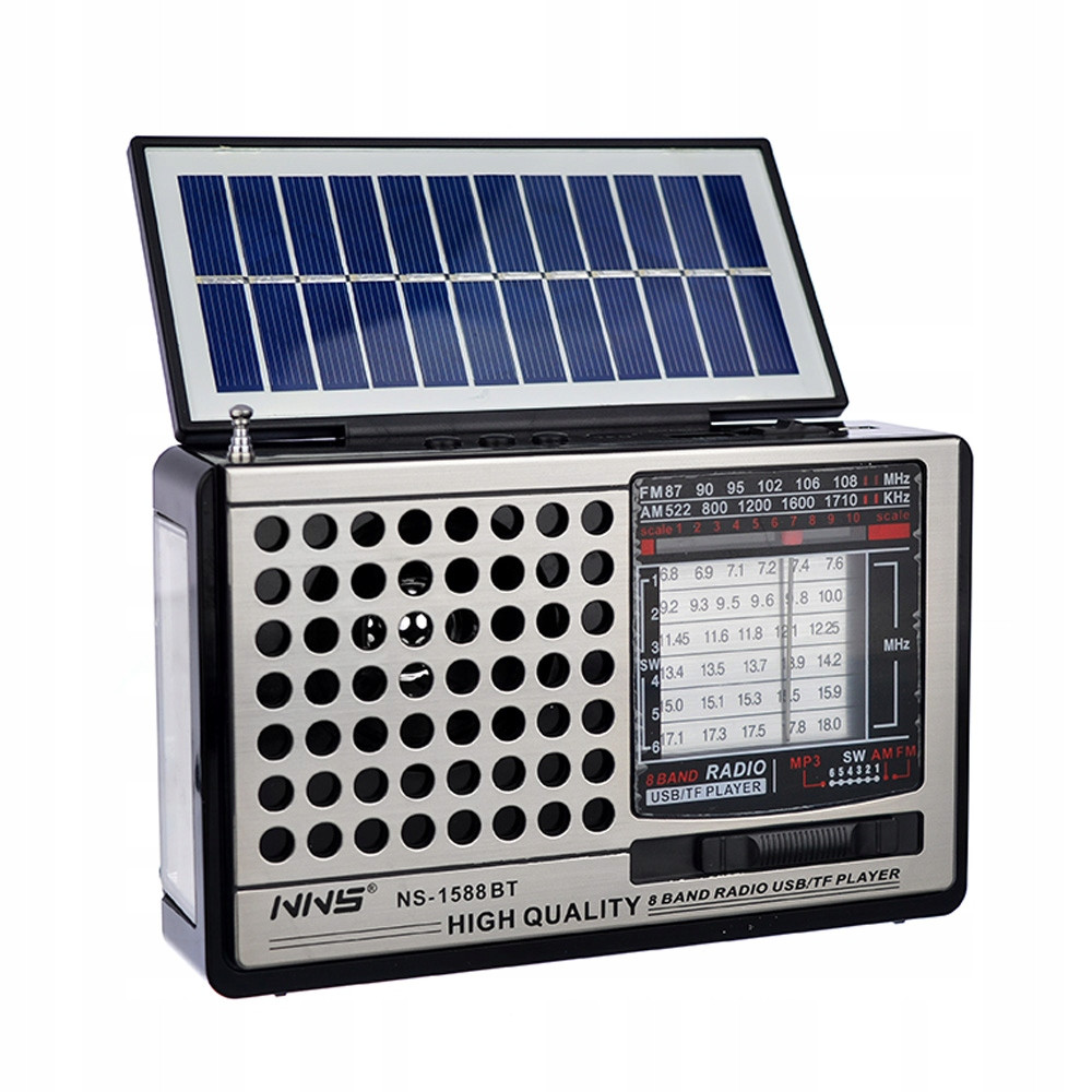 Радіоприймач NS-1588BT USB FM AM TF BLUETOOTH + ліхтар