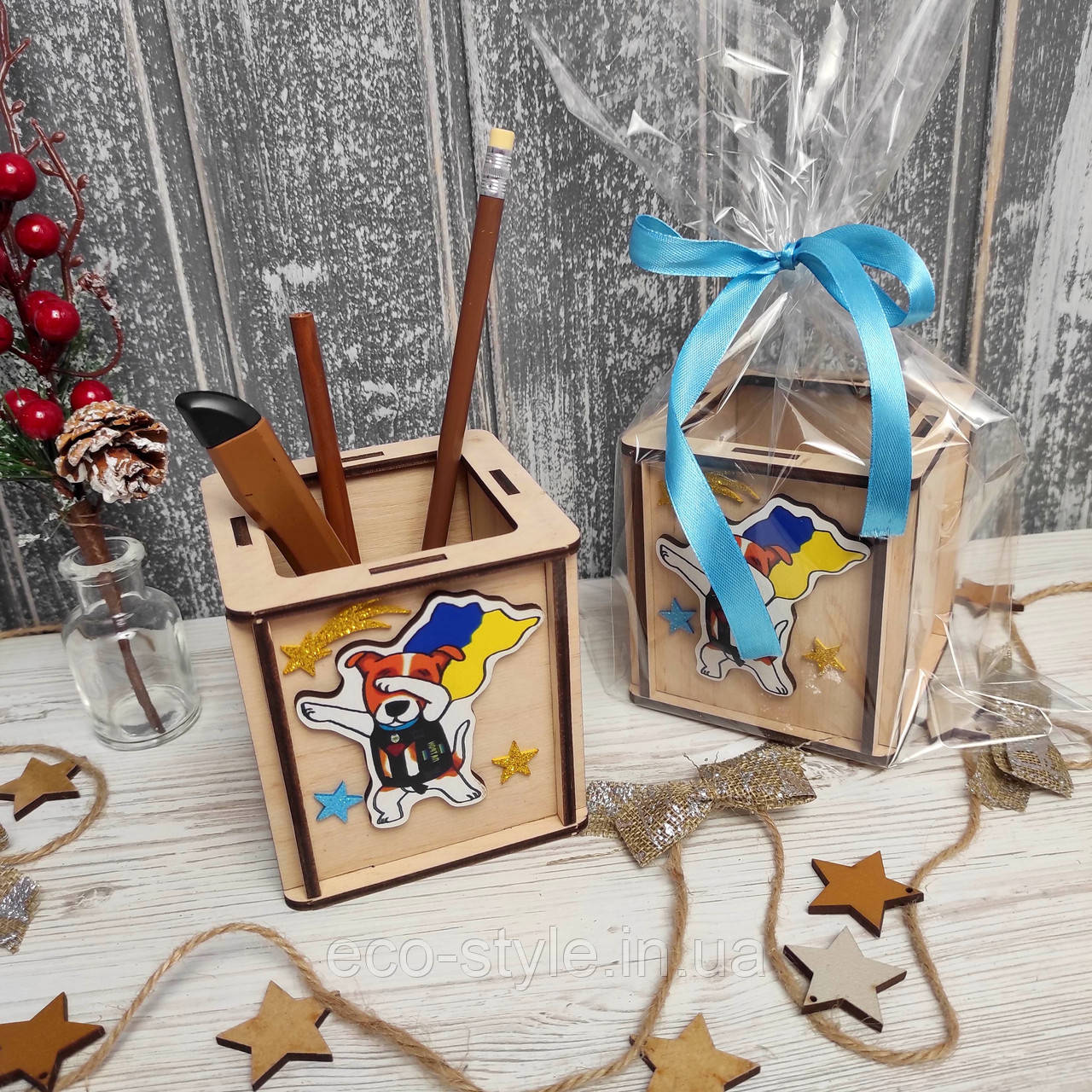 Стакан для ручок "Патрон з прапором". Канцелярський стакан з Патроном, фото 1