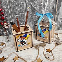 Стакан для ручок "Патрон з прапором". Канцелярський стакан з Патроном