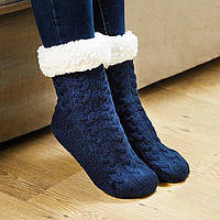 Плюшевые носки-тапочки Huggle Slipper Socks/Теплые носки с подошвой Синий (2546)