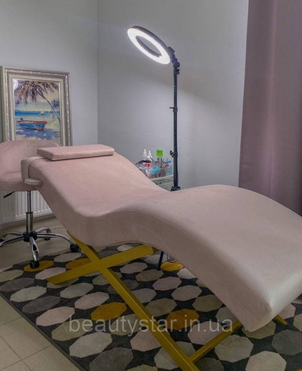 Кушетка анатомічна косметологічна для нарощування вій депіляції кушетка Лофт татуажу в салон краси, фото 1