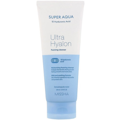 Зволожуюча пінка для вмивання Missha Super Aqua Ultra Hyalron Foaming Cleanser