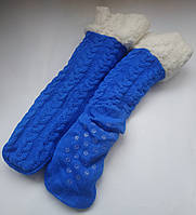 Плюшевые носки-тапочки Huggle Slipper Socks/Теплые носки с подошвой Синий (